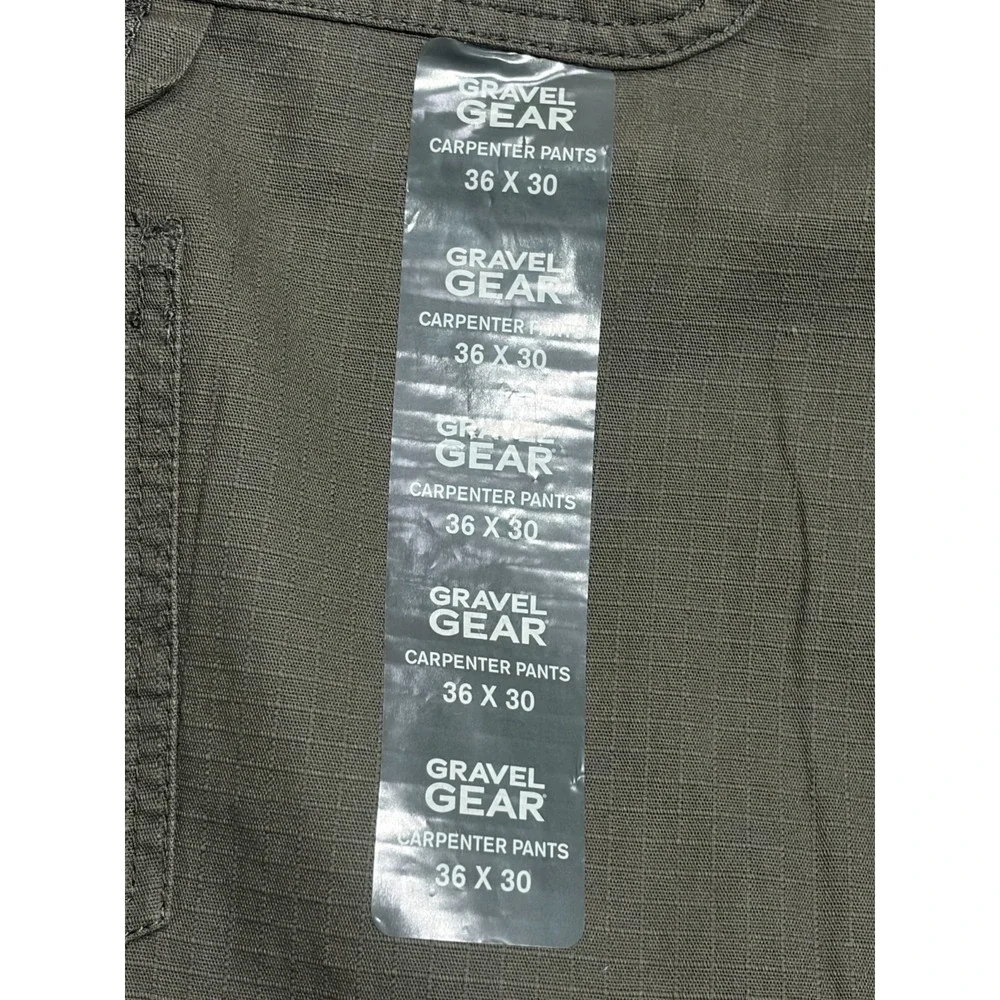 Gravel Gear Ripstop Carpenter Pants Mens 36x30 Olive Relaxed Fit Straight Leg